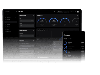 getquin Vermögensübersicht mit Portfolio-Analyse und Finanzplan